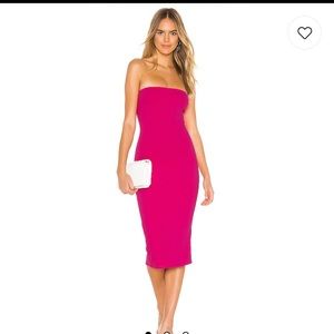 Superdown Strapless Dress in Hot pink